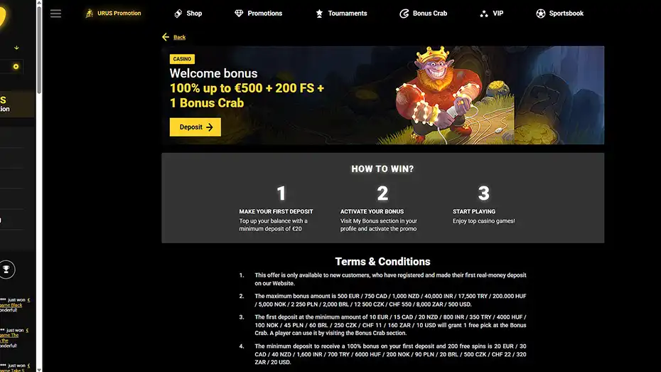 ZetCasino bonus welcome package 100% up to 500 EUR and 200 free spins