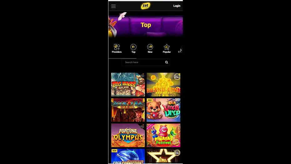 m.zetcasino mobile browser version homepage