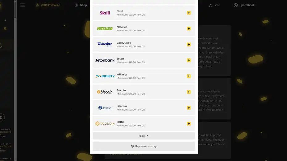 ZetCasino payment methods for e-wallets and cryptocurrency